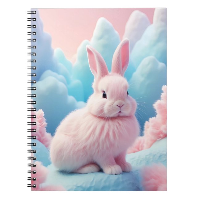 Niedlich Pink Bunny Cotton Candy Clouds Notizblock (Vorderseite)
