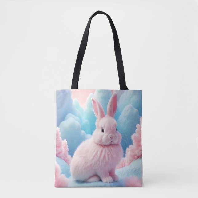 Niedlich Pink Bunny Cotton Candy Clouds Tasche (Vorderseite)