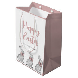 Niedlich Pink Bunny Happy Oster Mittlere Geschenktüte