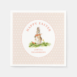 Niedlich Pink Bunny Happy Osterpapier Napkin Serviette