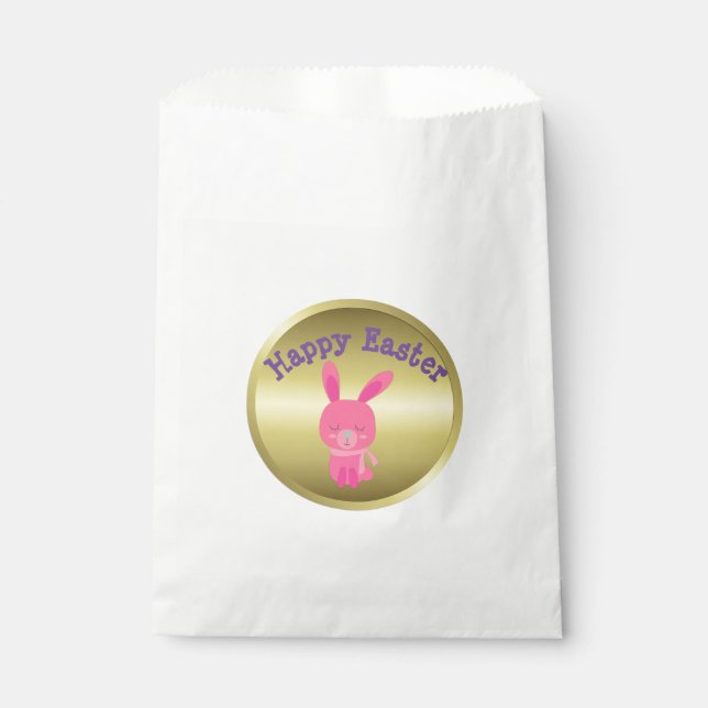 Niedlich Pink Bunny Ostern Geschenktütchen (Vorderseite)