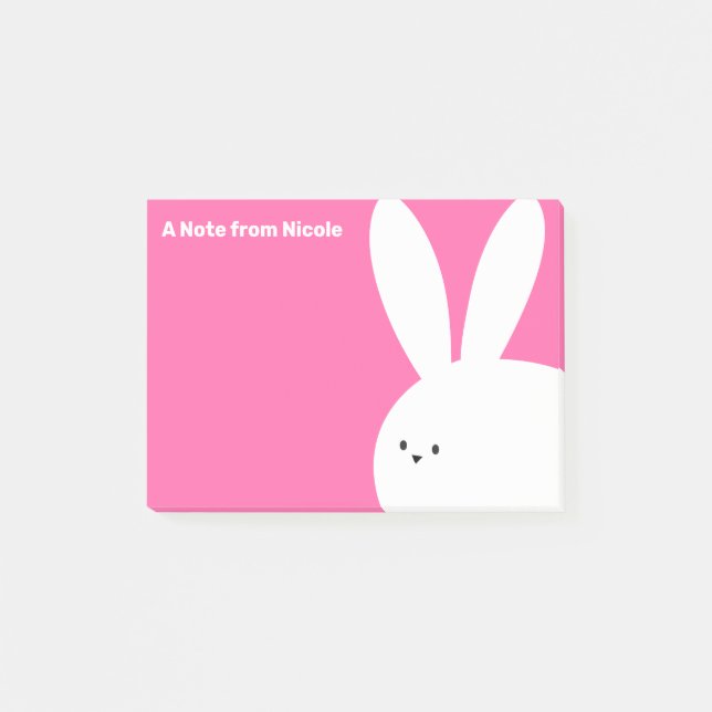 Niedlich Pink Bunny Rabbit Notes für ein kleines M Post-it Klebezettel (Vorderseite)