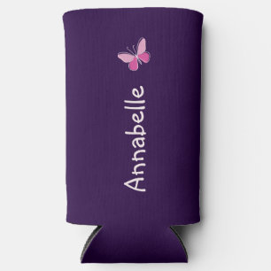 Niedlich Pink Butterfly Doodle Ihr Name Selters Dosenkühler