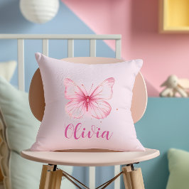 Niedlich Pink Butterfly Personalisiert Girls Cushi Kissen