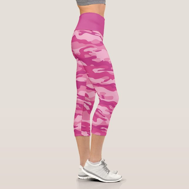Niedlich Pink Camouflage Camouflage Capri Leggings (Rechts)