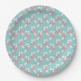 Niedlich Pink Candy Cane Pattern - Aqua Blue Chris Pappteller