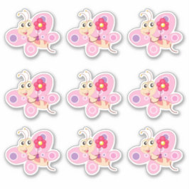 Niedlich Pink Cartoons Butterfly Aufkleber
