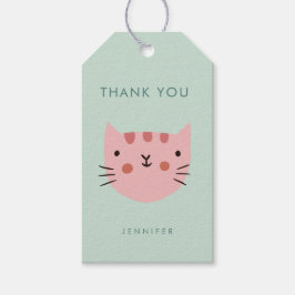 Niedlich Pink Cat Birthday vielen Dank Geschenkanhänger