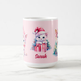 Niedlich Pink Christmas Kitts Custom Kaffeetasse