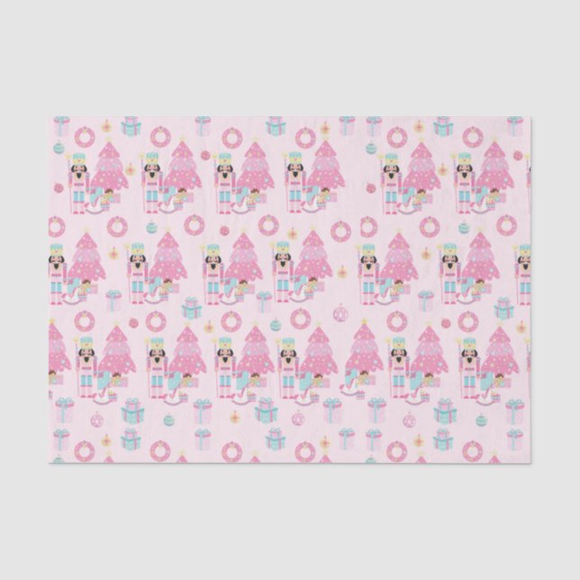 Niedlich Pink Christmas Nutcracker Ballet Seidenpapier (Vorderseite)