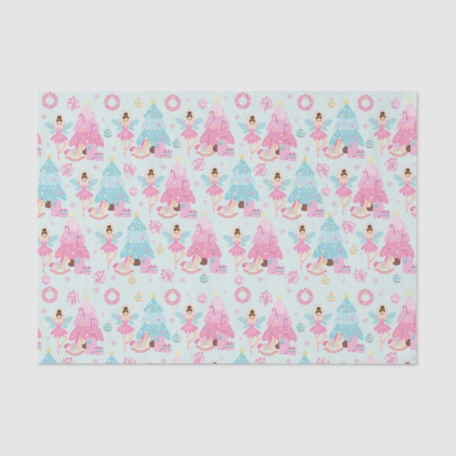 Niedlich Pink Christmas Nutcracker Ballet Seidenpapier (Vorderseite)