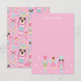 Niedlich Pink Christmas Nutcracker Personalisiert Dankeskarte