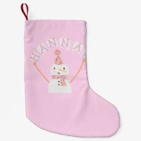 Niedlich Pink Christmas Snowman Kids Custom