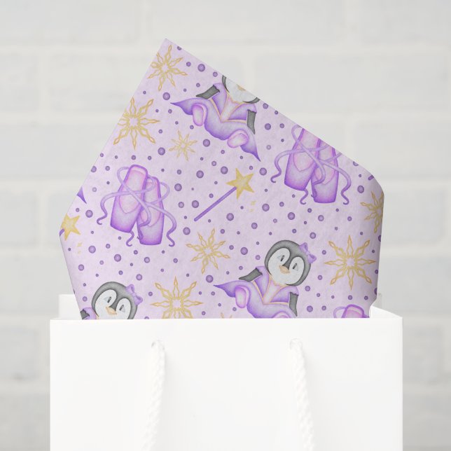 Niedlich Pink Christmas Sugarplum Pinguin Seidenpapier (Geschenktüte)