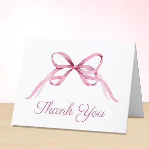 Niedlich Pink Coquette Bow Baby Girl Dusche Dankeskarte