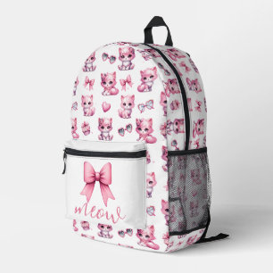 Niedlich Pink Coquette Cat Ästhetische Girl Blush Bedruckter Rucksack