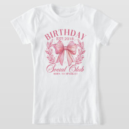 Niedlich Pink Coquette Geburtstagsparty Giro Bow T-Shirt
