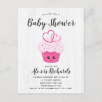 Niedlich Pink Cupcake Kawaii Kinderdusche Einladun