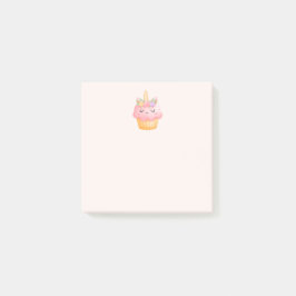 Niedlich Pink Cupcake Unicorn mit Rose Post-it Klebezettel
