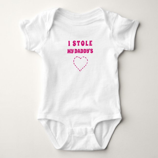 Niedlich Pink Daddy's Heart Baby Strampler (Vorderseite)