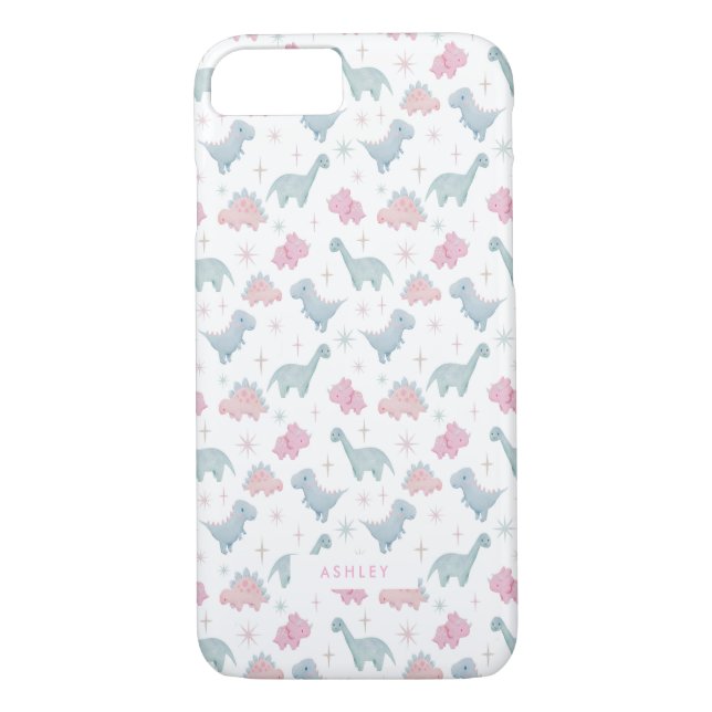 Niedlich Pink Dinosaur Pattern Girls Case-Mate iPhone Hülle (Rückseite)