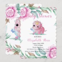 Niedlich Pink Dinosaurier und Peony Baby Showeinla