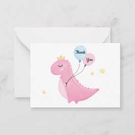 Niedlich Pink Dinosaurier Vielen Dank Mitteilungskarte
