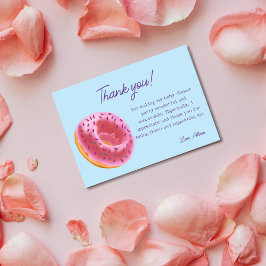 Niedlich Pink Donut Babydusche Dankeskarte