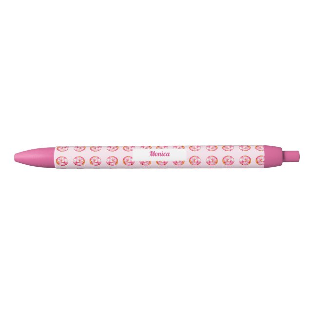 Niedlich Pink Donut Sprinkles Individuelle Name Gi Kugelschreiber (Vorderseite)