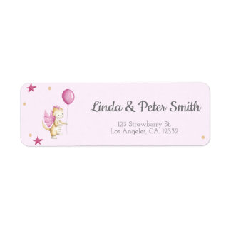 Niedlich Pink Dragon Baby Dusche Rücksendeadresse
