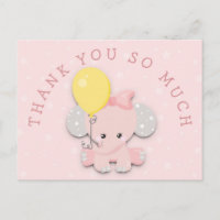 Niedlich Pink Elephant Address Message Vielen Dank