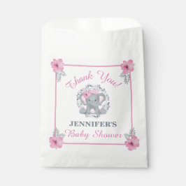 Niedlich Pink Elephant Wild Safari Floral Baby Dus Geschenktütchen