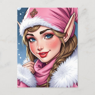 Niedlich Pink Elf   Frohe Weihnachten Personalisie