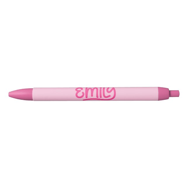 Niedlich Pink Emily Handwriting Typografy Kugelschreiber (Vorderseite)