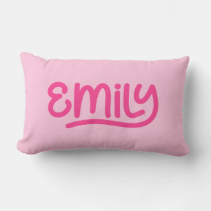 Niedlich Pink Emily Handwriting Typografy Lendenkissen