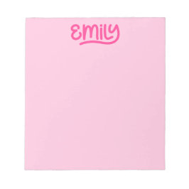 Niedlich Pink Emily Handwriting Typografy Notizblock