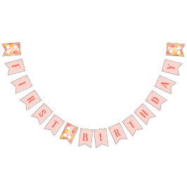 Niedlich Pink First Birthday Ballon Banner