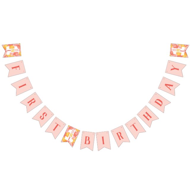 Niedlich Pink First Birthday Ballon Banner (Alle)
