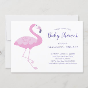 Niedlich Pink Flamingo Kinderdusche Einladung
