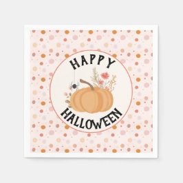 Niedlich Pink Floral Halloween Serviette