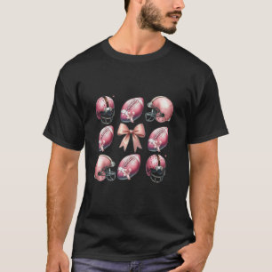 Niedlich Pink Football coquette bow Esthetics Wome T-Shirt