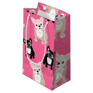 Niedlich Pink Frenchies French Bulldogs Kleine Geschenktüte
