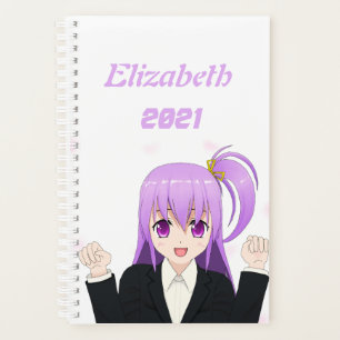 Niedlich pink fröhlich Anime Girl Japanisch 2022 Planer