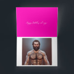 Niedlich Pink Funny Handsome Bartys Birthday Card Karte<br><div class="desc">Die Niedliche Pink Funny Handsome Bartded Man Birthday Card mit einem eleganten Drehbuch und einem hübschen Mann in einer Karte,  auf der steht: "Für deinen Geburtstag got ich dir einen Mann",  Happy Birthday,  und genießen... </div>