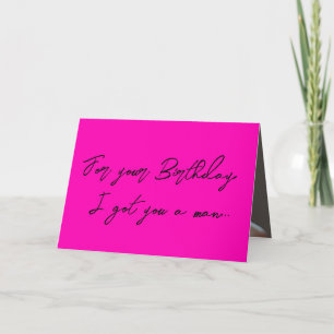 Niedlich Pink Funny Handsome Man Birthday Card Karte