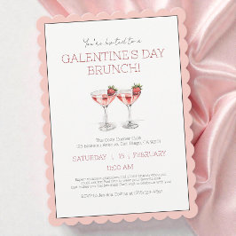 Niedlich Pink Galentine's Day Girly Brunch Party Einladung