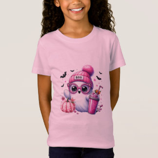 Niedlich Pink Ghost Individuelle Name Halloween T-Shirt