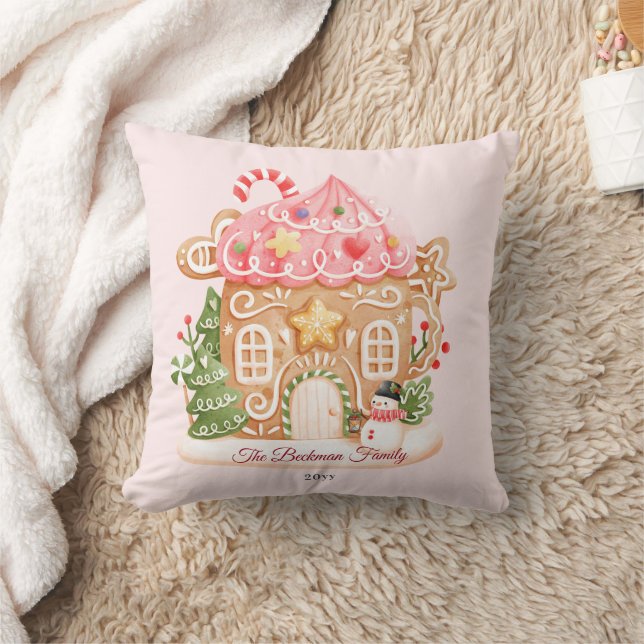 Niedlich Pink Gingerbrot Familienname Kissen (Decke)