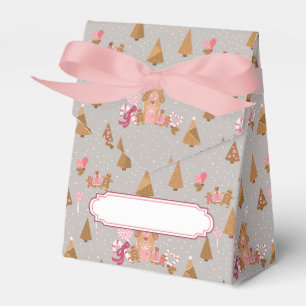 Niedlich Pink Gingerbrot House Candy Cane Geschenkschachtel