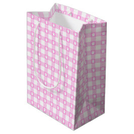 Niedlich Pink Gingham Paw Prints Gift Bag Mittlere Geschenktüte